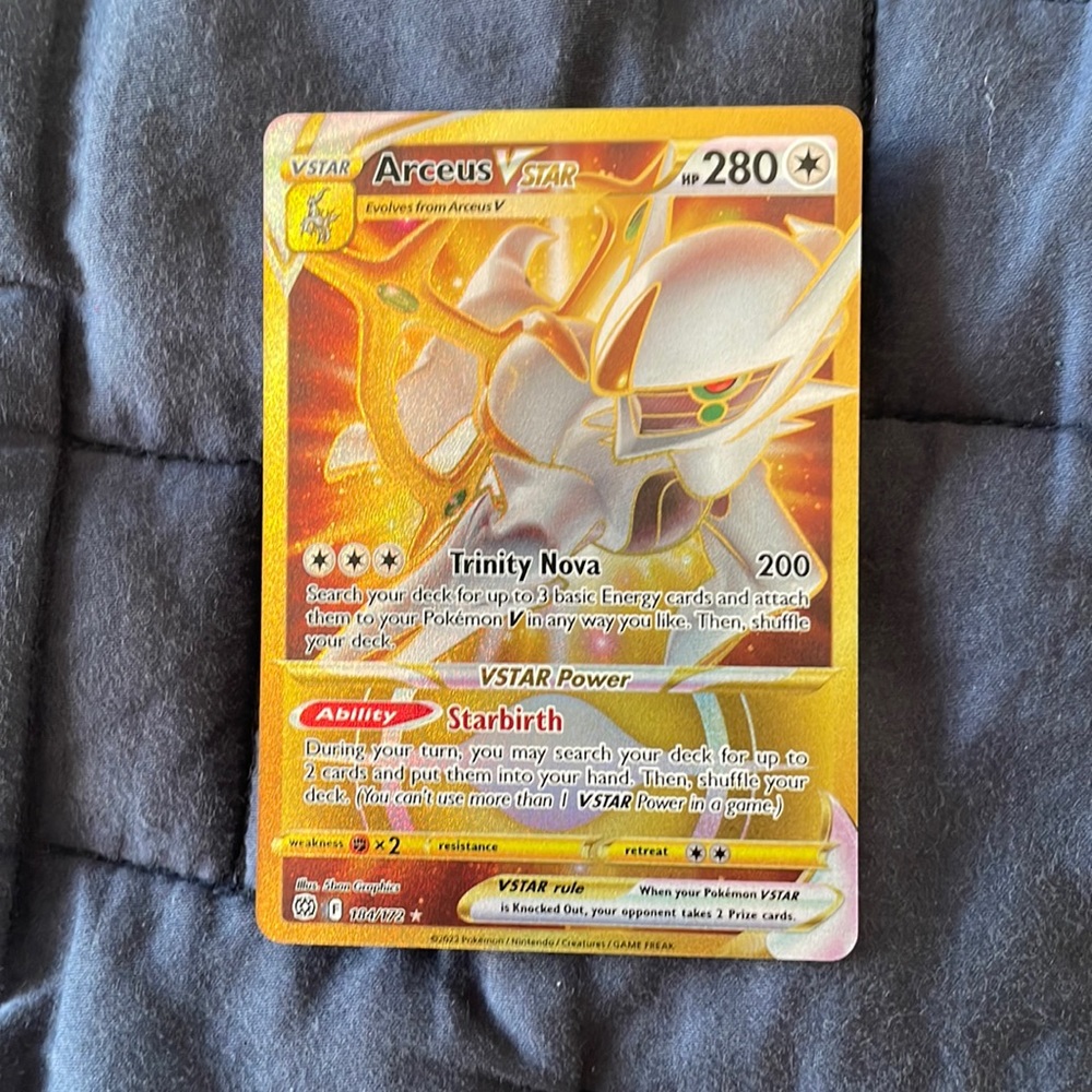 Arceus v star brilliant stars gold Pokémon card and machamp. Reserved